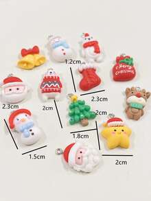 12 Cái/bộ Ngẫu Nhiên Sáng Tạo Giáng Sinh Ông Già Noel & Cây Tự Làm Mặt Dây Chuyền Nữ Cho Tự Làm Trang Sức Làm - Nhiều màu - Xem 3