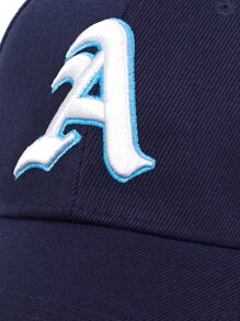 Men Whale & Letter Embroidered Baseball Cap Street - Navy Blue - View 5