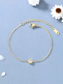 Pulsera con diseño de diamante de imitación - Amarillo Oro - Ver 5
