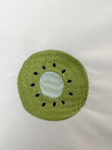 Kiwifruit Embroidered Bedspread - White - View 2