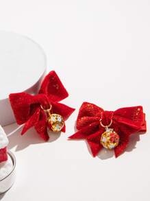 2 cái Phụ nữ bóng trang trí nơ thiết kế kẹp tóc thời trang, để trang trí - Nhiều màu - Xem 2