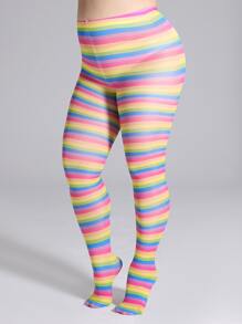 Medias con estampado de rayas de color - Multicolor - Ver 1