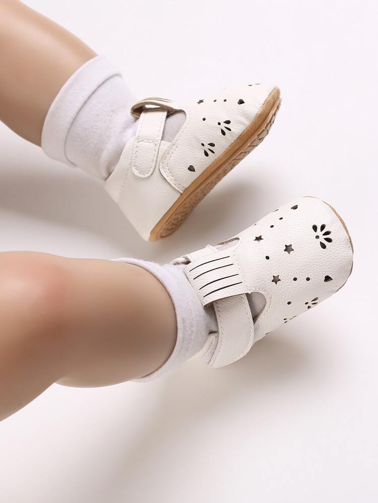 嬰兒鏤空瑪麗珍平底鞋 - 白色 - 查看 3