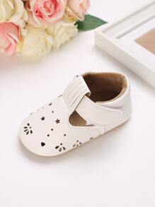 嬰兒鏤空瑪麗珍平底鞋 - 白色 - 查看 5