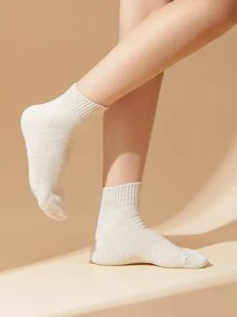 5pairs Solid Crew Socks - Multicolor - View 4