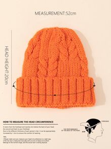 Toddler Kids Solid Cuff Beanie - Orange - View 4