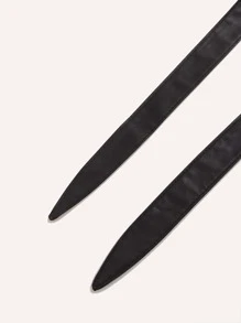 極簡風格素色腰帶 - 黑色 - 查看 4