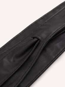 極簡風格素色腰帶 - 黑色 - 查看 5