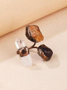 幾何裝飾開口戒指 - 彩色 - 查看 1