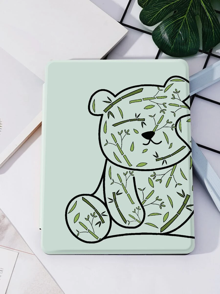 Etui ze wzorem niedźwiedzia kompatybilne z iPadem - Zielony - Zobacz 1