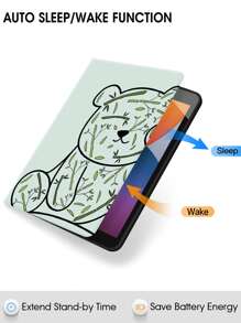 Etui ze wzorem niedźwiedzia kompatybilne z iPadem - Zielony - Zobacz 3