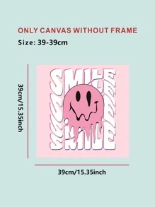 1pc Abstract Cartoon Face & Letter Graphic Unframed Painting - Multicolor - View 3