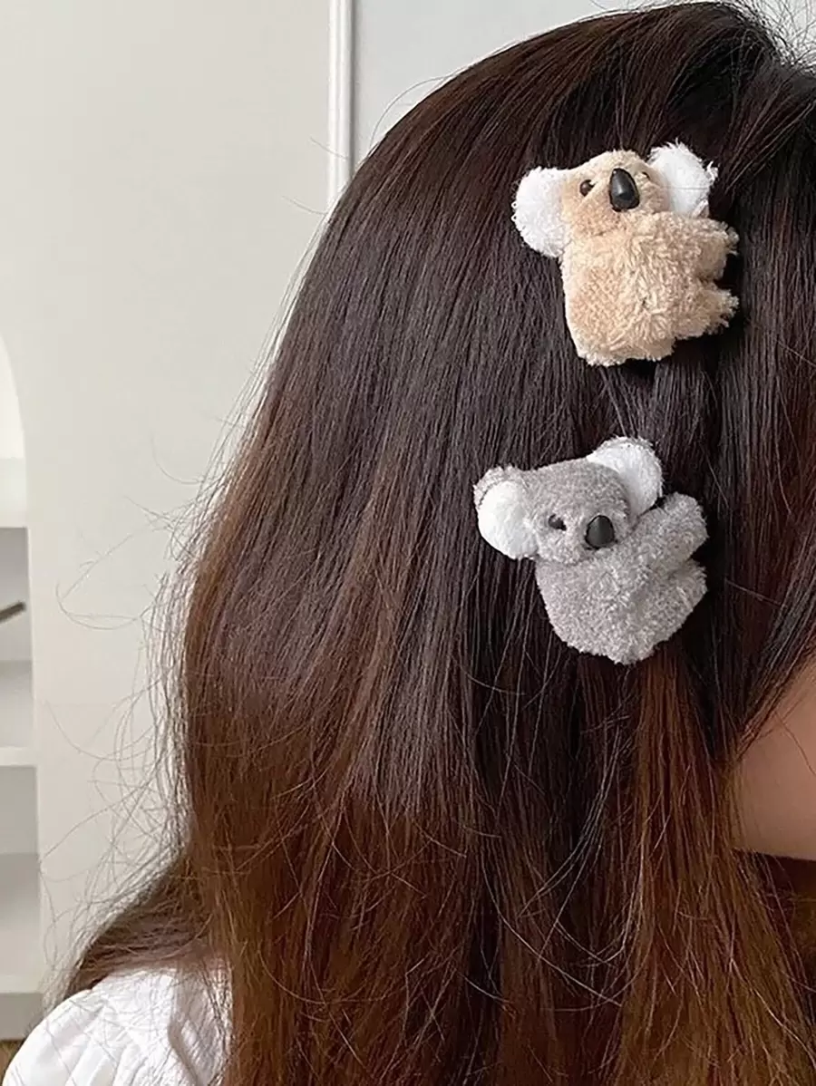 2入組考拉裝飾髮卡，可愛風格 - 彩色 - 查看 1