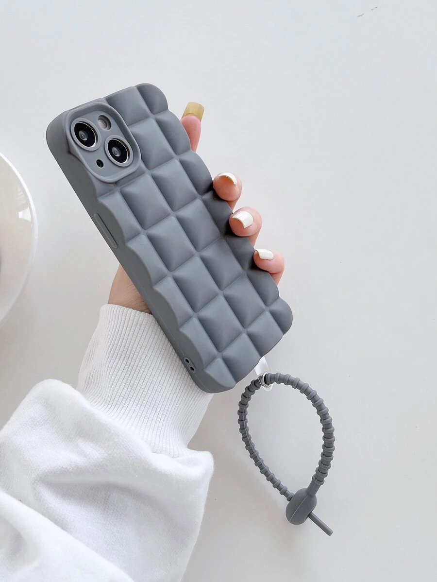 Plain Phone Case With Lanyard - Grey - View 1