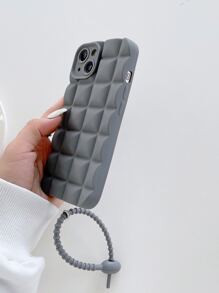 Plain Phone Case With Lanyard - Grey - View 4
