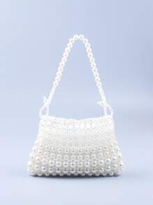 Argyle Księżniczka Sztuczna perła & Koraliki z kamieni szlachetnych Perła Torba Dekoracja ze sztucznej perły Torby naramienne Na imprezę , Ślub , Bal studencki I Kolacja , Szminki , Damski Perła Torba - Beżowy - Zobacz 1