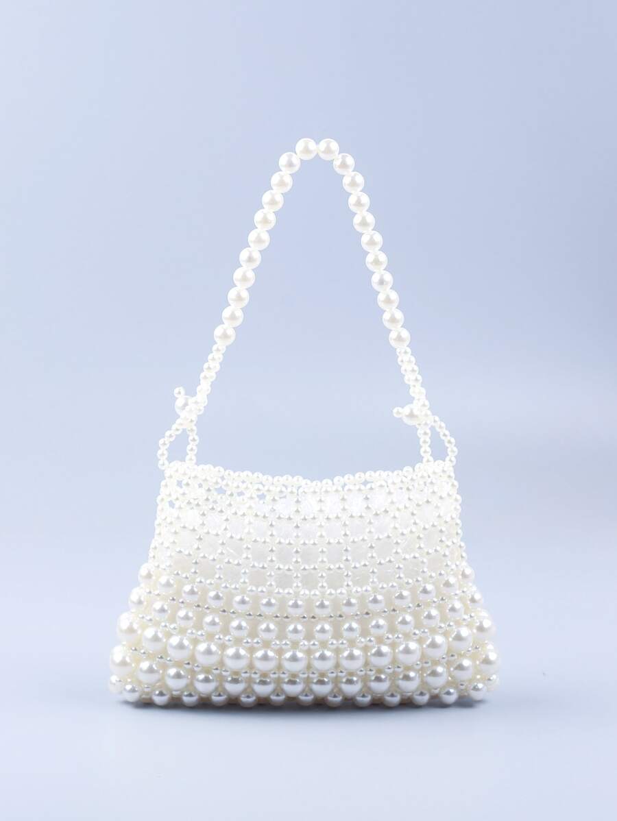 Argyle Księżniczka Sztuczna perła & Koraliki z kamieni szlachetnych Perła Torba Dekoracja ze sztucznej perły Torby naramienne Na imprezę , Ślub , Bal studencki I Kolacja , Szminki , Damski Perła Torba - Beżowy - Zobacz 1