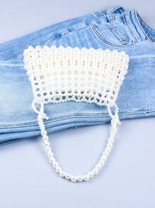 Argyle Księżniczka Sztuczna perła & Koraliki z kamieni szlachetnych Perła Torba Dekoracja ze sztucznej perły Torby naramienne Na imprezę , Ślub , Bal studencki I Kolacja , Szminki , Damski Perła Torba - Beżowy - Zobacz 7