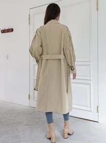 DAZY 雙排扣主教袖配腰帶風衣