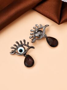 Evil Eye Decor Water Drop Earrings - Multicolor - View 4