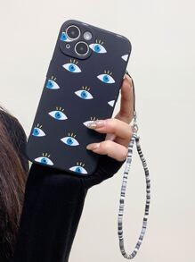 眼睛圖案手機殼附帶繩子 - 彩色 - 查看 1