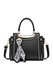 Không thấm nước, Nhẹ, Chi tiết khâu giản dị cho trang phục công sở, Khăn quàng cổ bó Túi vuông trang trí, Quà tặng Ngày của Mẹ cho Mẹ dành cho Nữ sinh viên đại học, Tân binh & Nhân viên văn phòng Hoàn hảo cho Văn phòng, Đại học, Công việc, Kinh doanh, Đi làm - màu đen - Xem 5