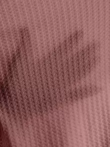 SHEIN EZwear Solid Waffle Knit Tee - Redwood - View 6