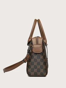 幾何樣式手提托特包附包飾 - 彩色 - 查看 5