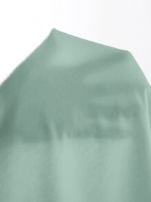 SHEIN Privé Sweetheart Neck Dobby Mesh Sleeve Top - Mint Green - View 6