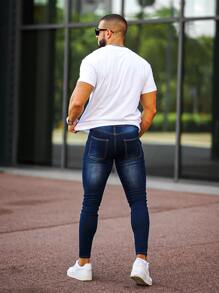 男士水洗緊身牛仔褲