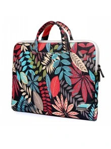 LISEN 1pc Leaf Pattern Laptop Bag & 1pc Storage Bag - Multicolor - View 2