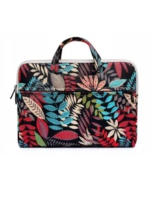 LISEN 1pc Leaf Pattern Laptop Bag & 1pc Storage Bag - Multicolor - View 3