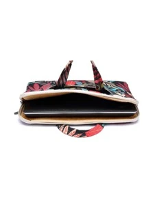 LISEN 1pc Leaf Pattern Laptop Bag & 1pc Storage Bag - Multicolor - View 7