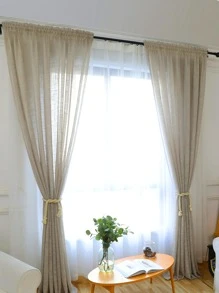 Rèm đơn màu đơn - Màu Khaki - Xem 3