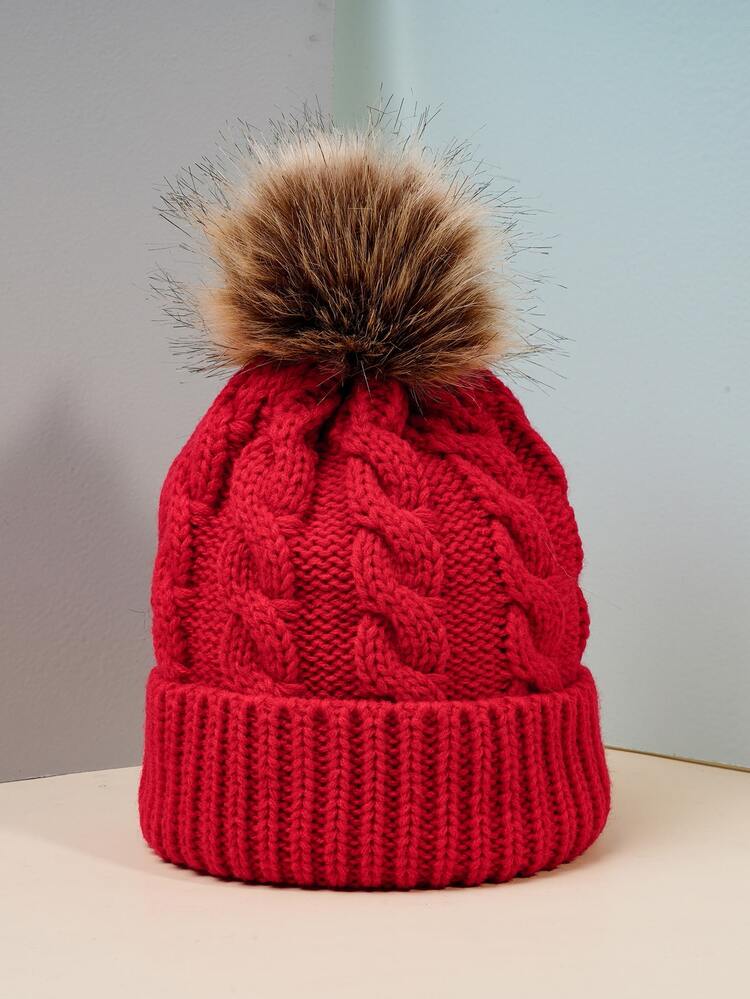 1pc Unisex Autumn Winter Elastic Knitted Hat For Streetwear, Hip Hop, Y2k Style With Twist And Without Visor, Thermal Thermal Lined