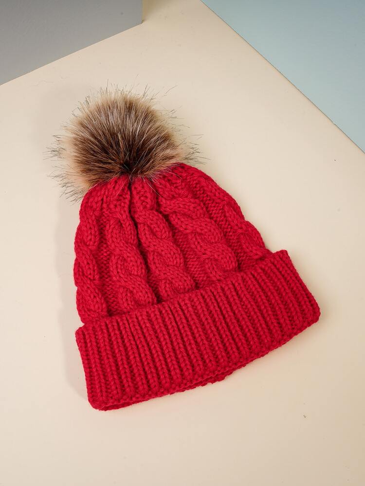 1pc Unisex Autumn Winter Elastic Knitted Hat For Streetwear, Hip Hop, Y2k Style With Twist And Without Visor, Thermal Thermal Lined