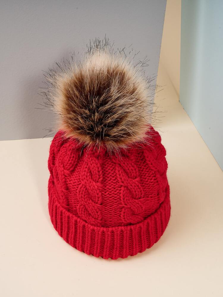 1pc Unisex Autumn Winter Elastic Knitted Hat For Streetwear, Hip Hop, Y2k Style With Twist And Without Visor, Thermal Thermal Lined