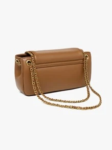 鏈條裝飾法棍包 - 棕色 - 查看 2