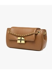 鏈條裝飾法棍包 - 棕色 - 查看 3