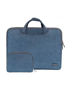 LISEN 1入組素色電腦包和1入組收納袋 - 藏蓝色 - 查看 1