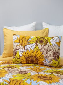 Set colcha sin relleno con patrón de girasol - Multicolor - Ver 2