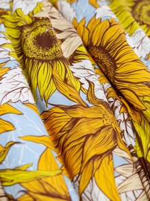 Set colcha sin relleno con patrón de girasol - Multicolor - Ver 3