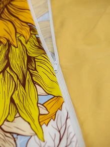 Set colcha sin relleno con patrón de girasol - Multicolor - Ver 6