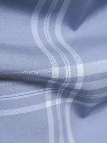 Manfinity Mode Áo sơ mi nam dài tay cổ bẻ họa tiết kẻ caro, thường ngày, thích hợp đi chơi, mùa thu - Màu xanh bụi bặm - Xem 7