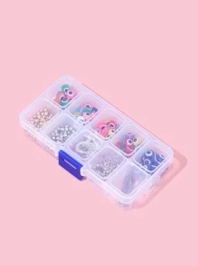 1 Box Böse Auge Dekor DIY Schmuckzubehör & 1 Rolle Faden - Verschiedenfarbig - Übersicht 3