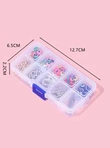 1 Box Böse Auge Dekor DIY Schmuckzubehör & 1 Rolle Faden - Verschiedenfarbig - Übersicht 4