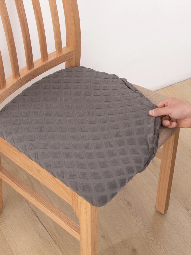 1入組素色彈力椅座套 - 灰色 - 查看 1