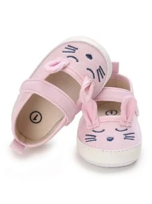 Bebé Zapatos mary jane con diseño de conejo - Rosa Pálido - Ver 3
