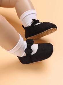 Baby Bow Decor Mary Jane Flats - Black - View 3