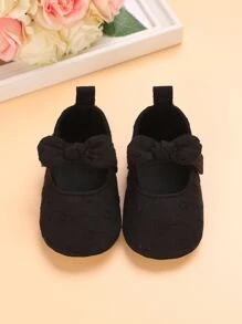 Baby Bow Decor Mary Jane Flats - Black - View 4